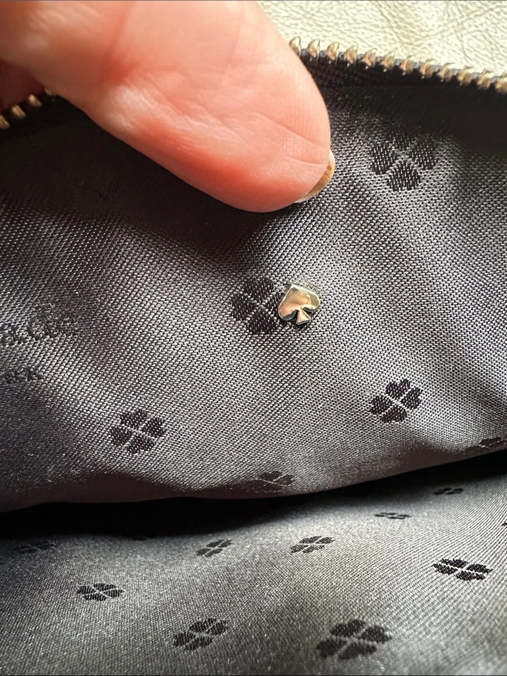 kate spade Black and Metallic silverPolka Dot Crossbody with Gold Chain ♠️
